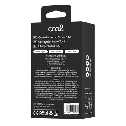 Chargeur universel 2 en 1 COOL Micro-USB 2,4 A Noir