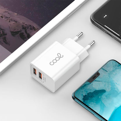 Chargeur réseau COOL pour iPhone 2 x USB + câble Lightning 1,2 m (2,4 A)
