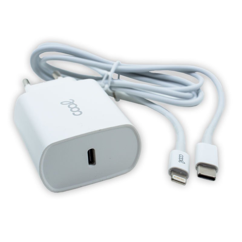 Chargeur iPhone avec entrée PD Type-C et câble Lightning Type-C de 1,2 m (20 W)