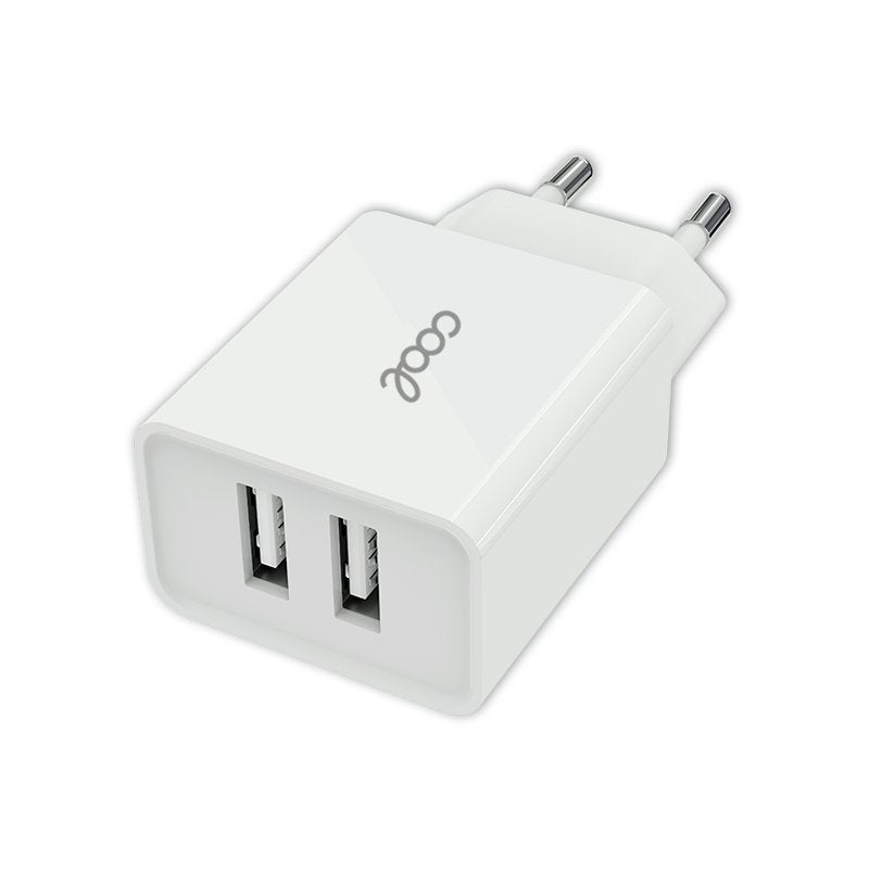 Chargeur réseau universel avec 2 entrées USB COOL 2,4 A Blanc