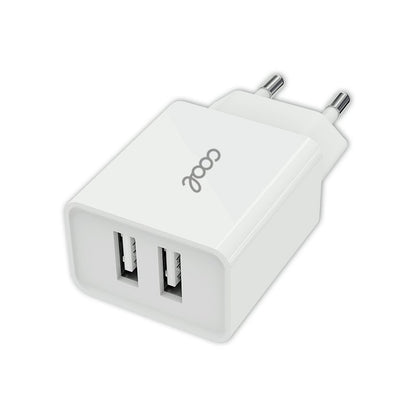 Chargeur réseau universel avec 2 entrées USB COOL 2,4 A Blanc