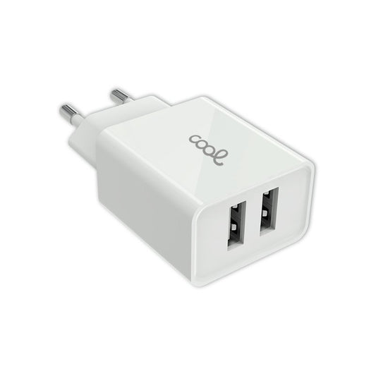 Chargeur réseau universel avec 2 entrées USB COOL 2,4 A Blanc