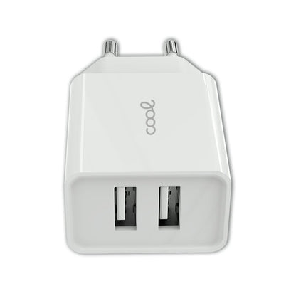 Chargeur réseau universel avec 2 entrées USB COOL 2,4 A Blanc
