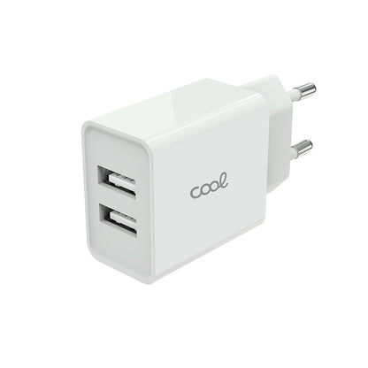 Chargeur réseau universel avec 2 entrées USB COOL 2,4 A Blanc