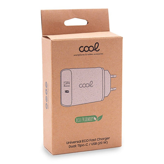Chargeur rapide universel (PD) Type-C / Double USB COOL ECO (20 W)