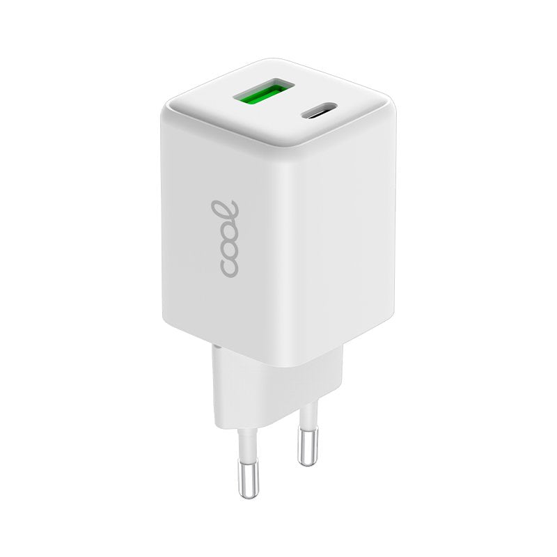 Chargeur universel ultra rapide double (PD) Type-C + USB COOL (45 W) GaN blanc