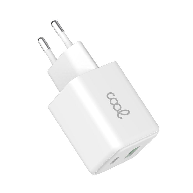 Chargeur universel ultra rapide double (PD) Type-C + USB COOL (45 W) GaN blanc