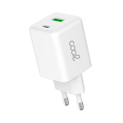 Chargeur universel ultra rapide double (PD) Type-C + USB COOL (45 W) GaN blanc