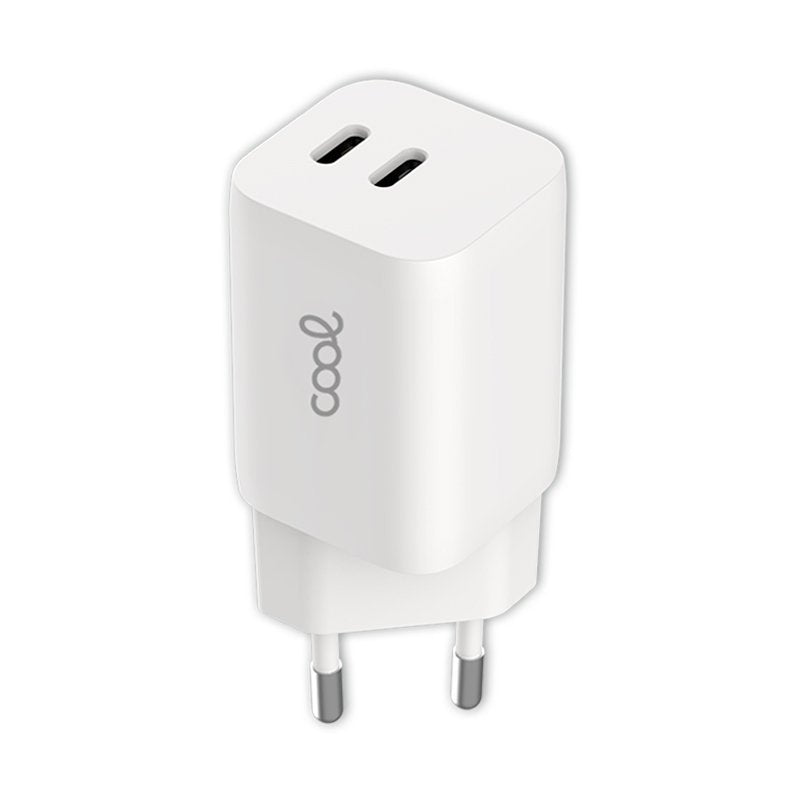 Chargeur double réseau universel ultra rapide PD (2 x Type-C) COOL (35 W) Blanc