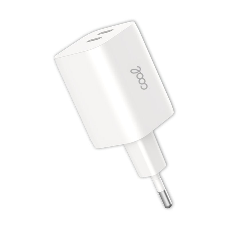 Chargeur double réseau universel ultra rapide PD (2 x Type-C) COOL (35 W) Blanc