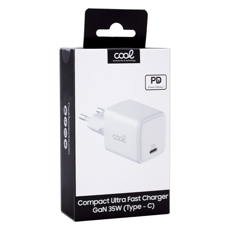 Chargeur universel ultra rapide (PD) Type-C COOL (35 W) Blanc