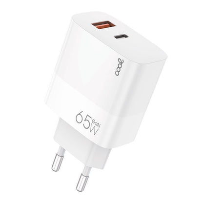 Chargeur universel ultra rapide PD Type-C + USB COOL (65 W + câble Type-C) GaN blanc