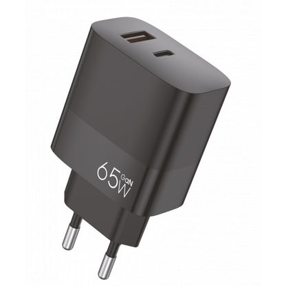 Chargeur universel ultra rapide PD Type-C + USB COOL (65 W + câble Type-C) GaN noir