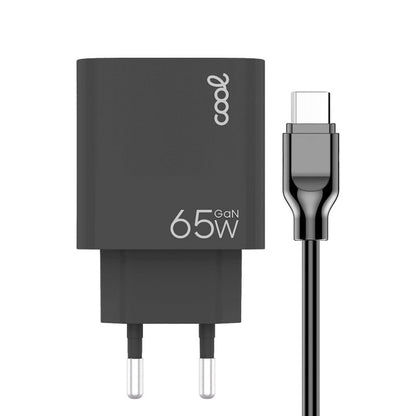 Chargeur universel ultra rapide PD Type-C + USB COOL (65 W + câble Type-C) GaN noir