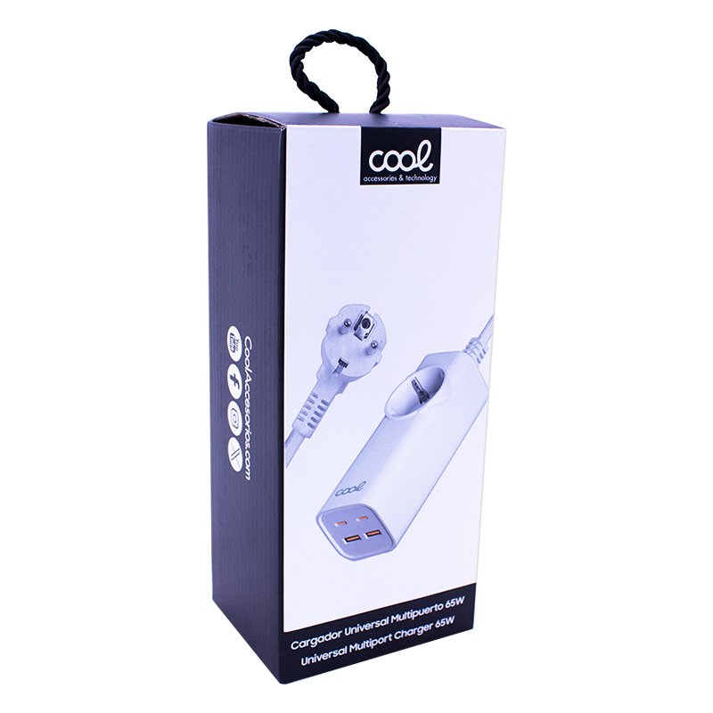 Chargeur universel multiports COOL 65 W (multiprise 5 ports) Blanc
