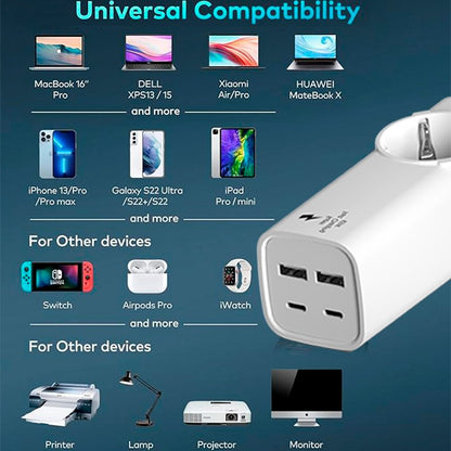 Chargeur universel multiports COOL 65 W (multiprise 5 ports) Blanc