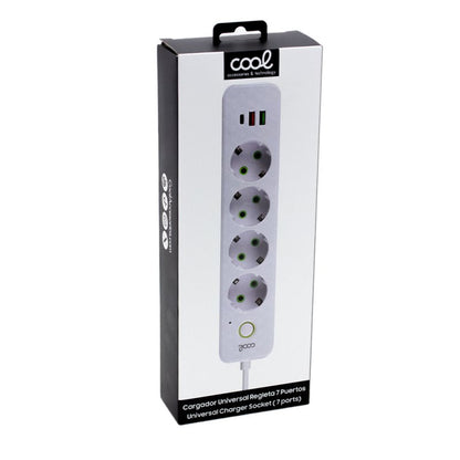 Cargador Universal Multipuerto COOL (Regleta 7 Puertos) Blanco