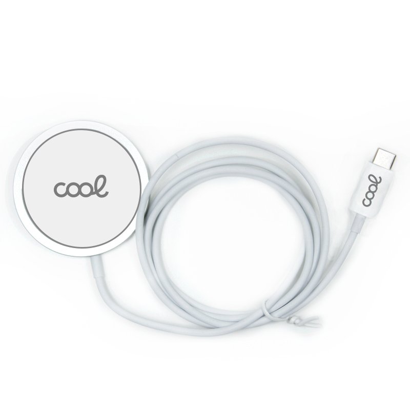 Station de charge magnétique sans fil Qi pour smartphones, blanc froid