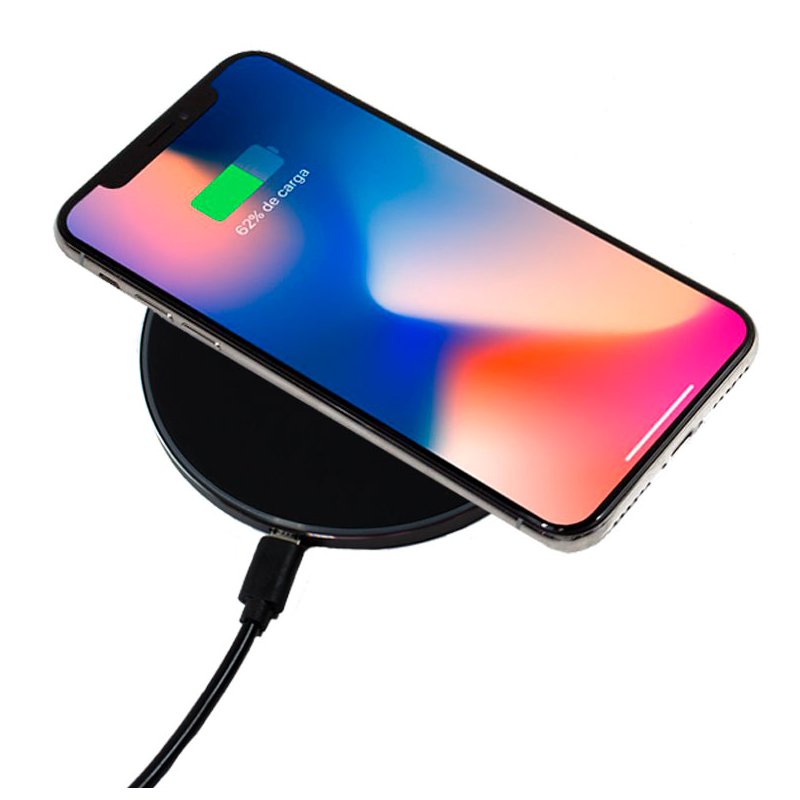 Dock Base Cargador Smartphones Inalámbrico Qi Universal COOL Negro
