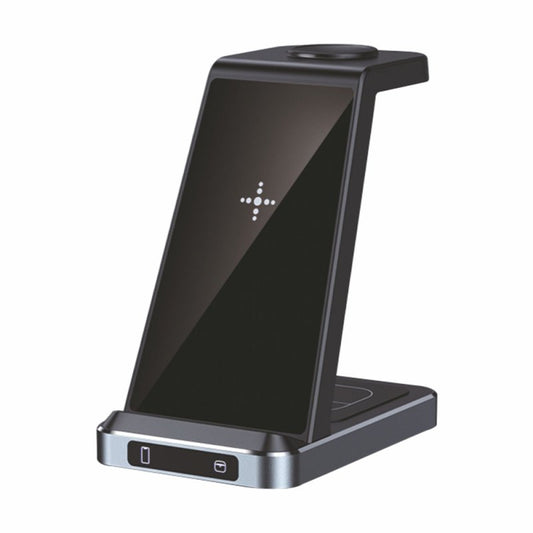Dock Base Qi Cargador Inalámbrico 3 en 1 COOL Negro