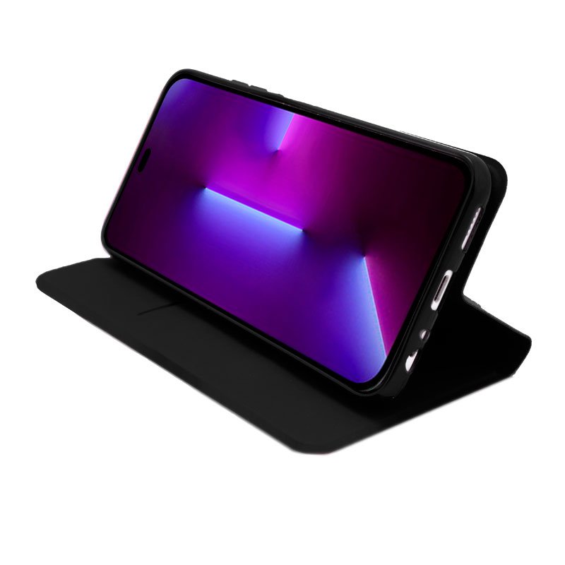 Étui à rabat tendance pour iPhone 14 Pro Elegance Noir