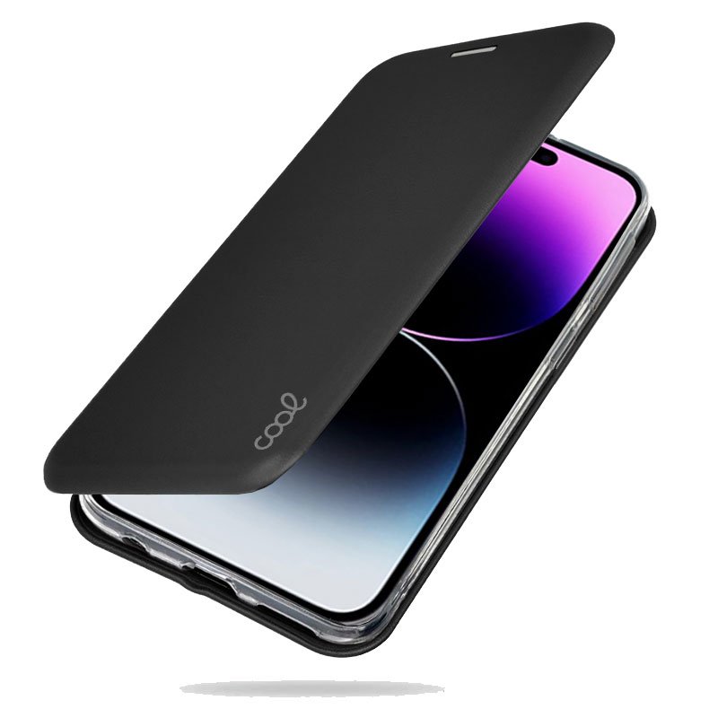 Étui à rabat élégant pour iPhone 14 Pro Max, noir