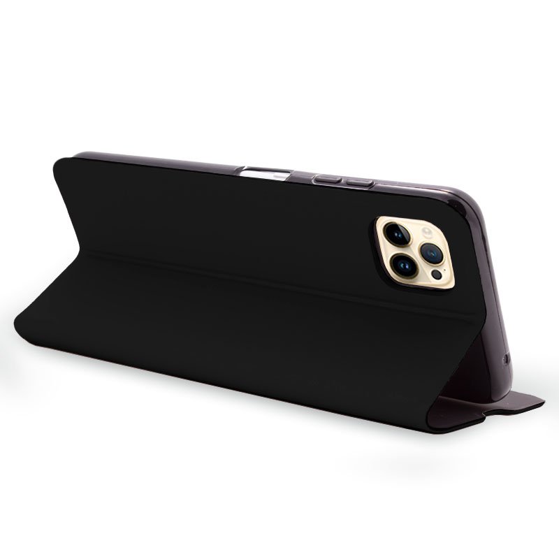 Étui à rabat élégant pour iPhone 14 Pro Max, noir
