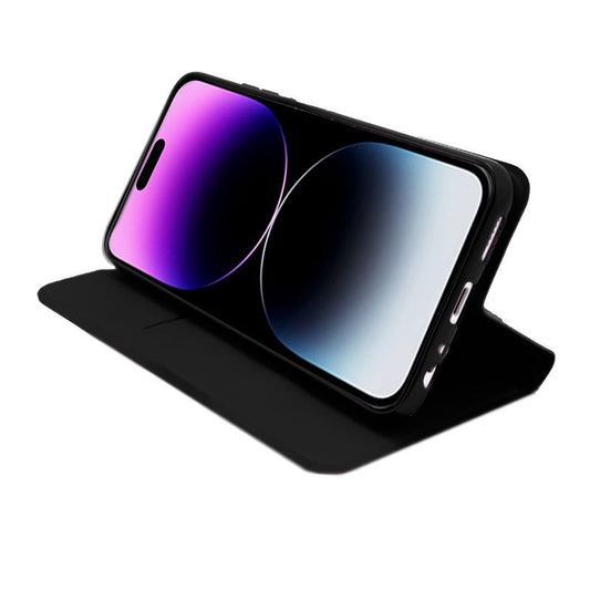 Étui à rabat élégant pour iPhone 14 Pro Max, noir