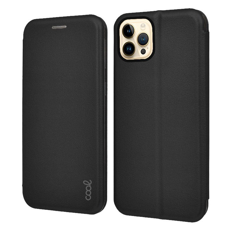 Étui à rabat élégant pour iPhone 14 Pro Max, noir