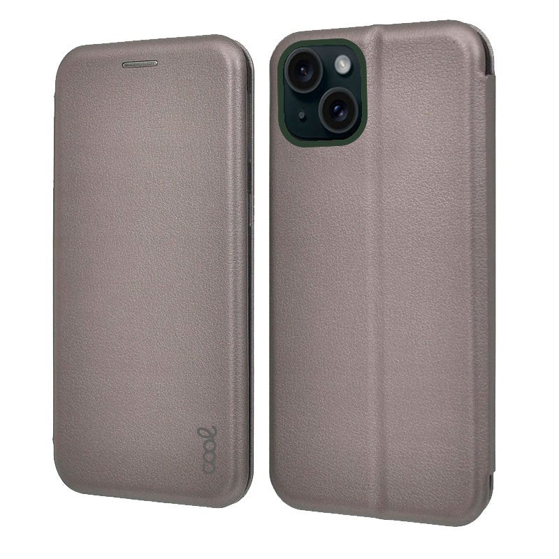 Étui à rabat tendance pour iPhone 15 Elegance Silver