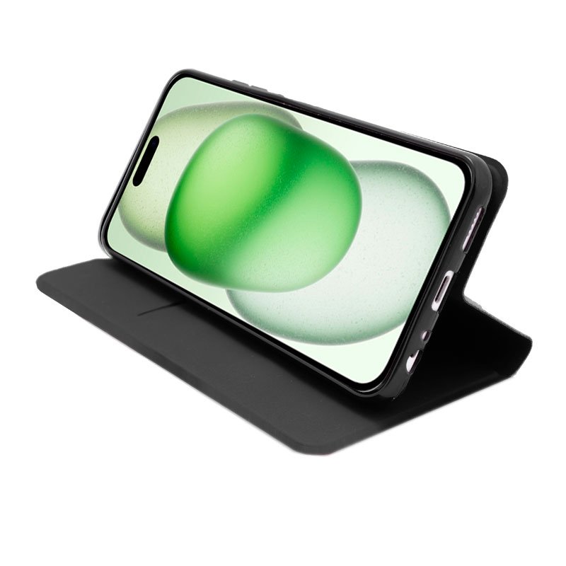 Étui à rabat tendance pour iPhone 15 Plus Elegance Noir