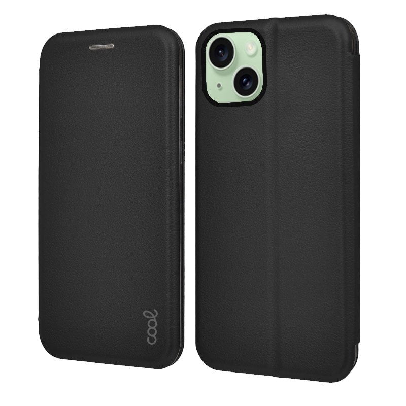 Étui à rabat tendance pour iPhone 15 Plus Elegance Noir