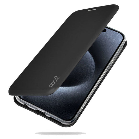 Étui à rabat élégant pour iPhone 15 Pro Noir