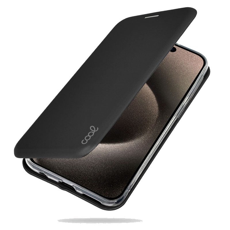 Étui à rabat élégant pour iPhone 15 Pro Max, noir