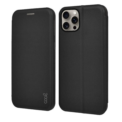 Étui à rabat élégant pour iPhone 15 Pro Max, noir
