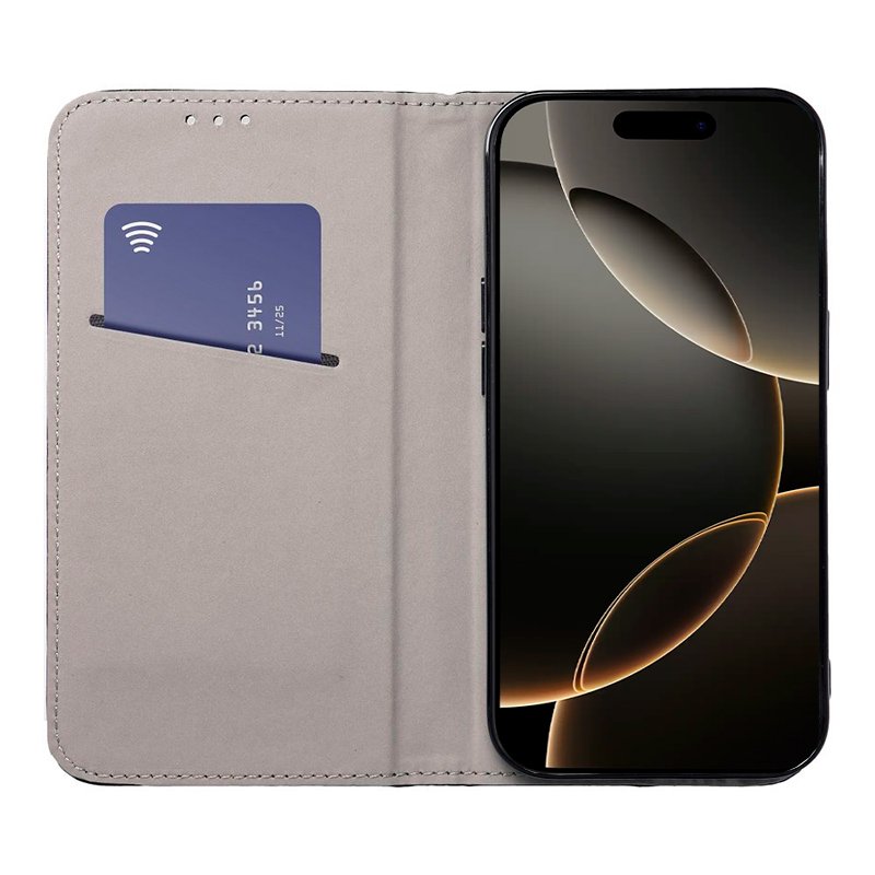 Étui à rabat COOL pour iPhone 16 Pro, bordeaux uni