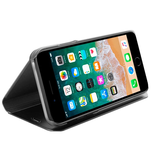 Étui à rabat transparent pour iPhone 7 Plus / iPhone 8 Plus, noir