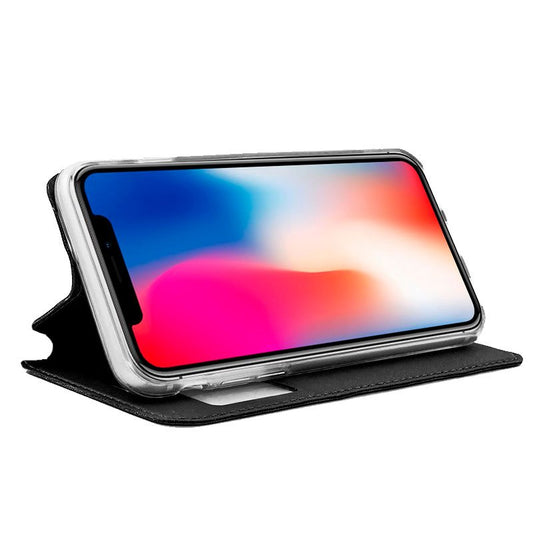 Étui à rabat Cool pour iPhone X / iPhone XS - Noir uni