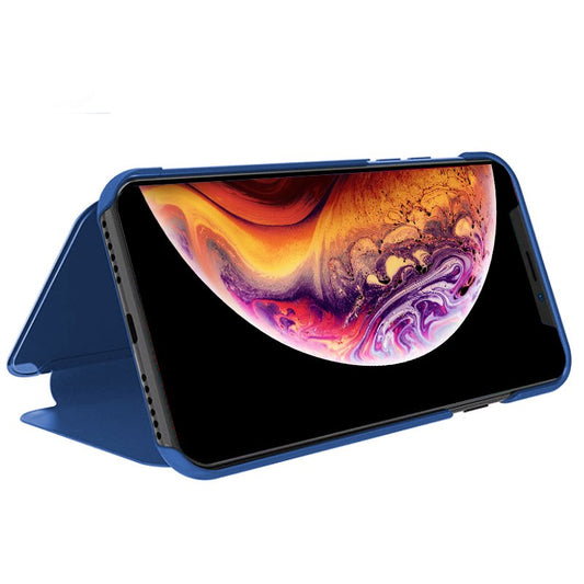 Étui à rabat transparent pour iPhone XS Max, bleu