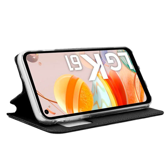 Étui à rabat Cool pour LG K61 Noir lisse
