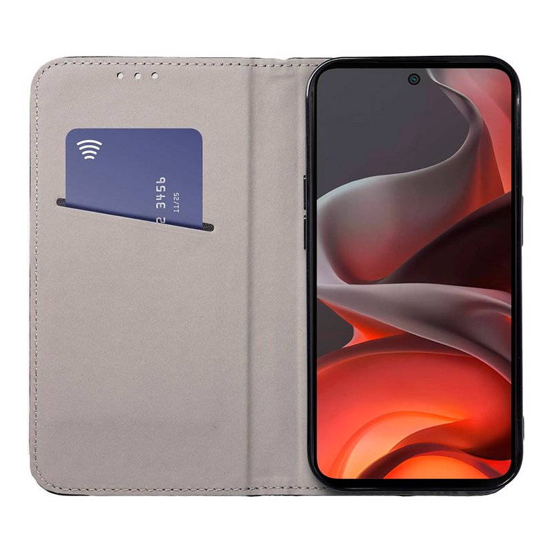 Étui à rabat élégant pour Motorola Moto G05/G15, noir lisse