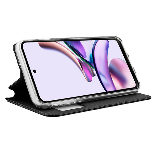 Étui à rabat tendance pour Motorola Moto G13/G23, noir uni