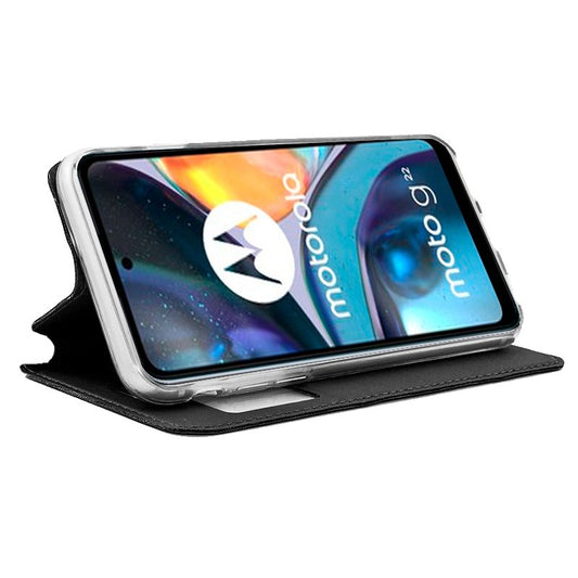 Étui à rabat tendance pour Motorola Moto G22, noir uni
