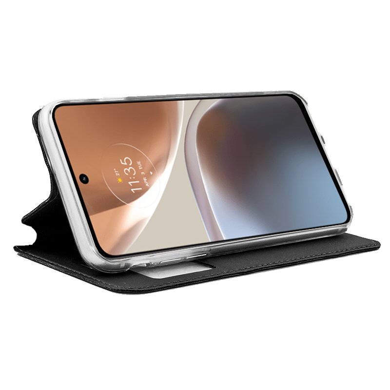 Étui à rabat Cool pour Motorola Moto G32 Noir lisse