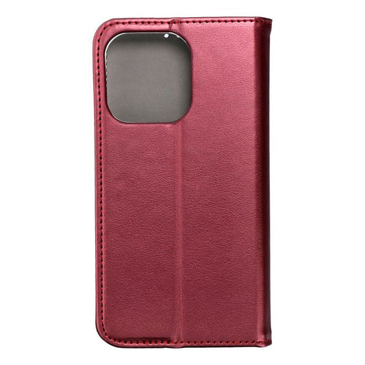 Étui à rabat tendance pour Motorola Moto G35 5G, bordeaux uni