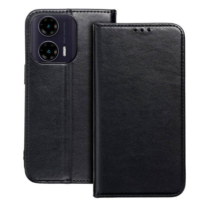 Étui à rabat tendance pour Motorola Moto G35 5G, noir uni