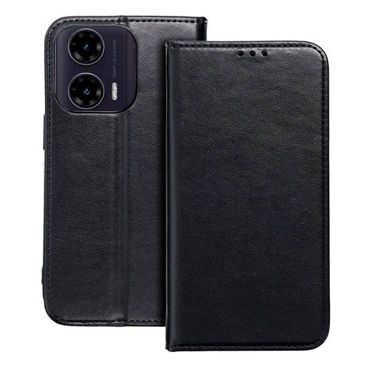 Étui à rabat tendance pour Motorola Moto G35 5G, noir uni