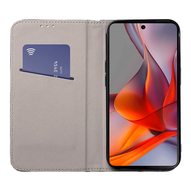 Étui à rabat tendance pour Motorola Moto G75 5G, bordeaux uni