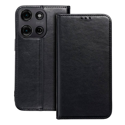 Étui à rabat tendance pour Motorola Moto G75 5G, noir uni
