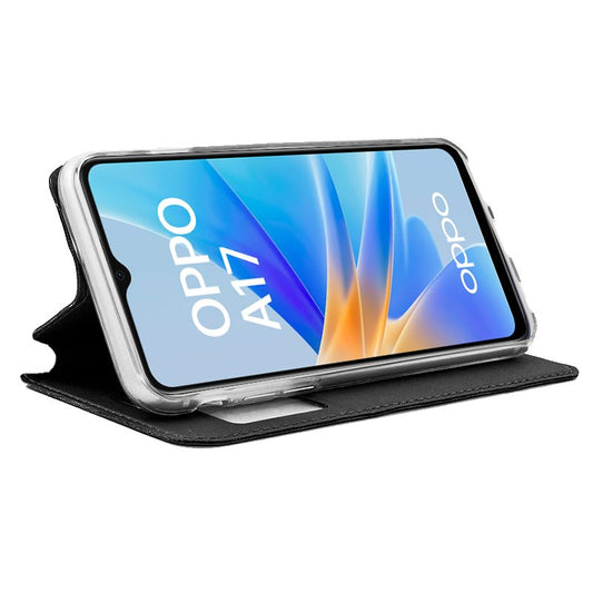 Étui à rabat COOL pour Oppo A17, noir uni